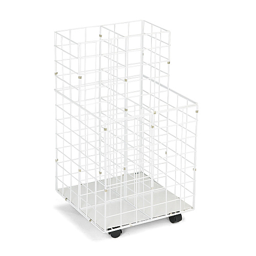 Safco Wire Roll Files, 4 Compartments, 16.25w x 16.5d x 30.5h, White (3084)