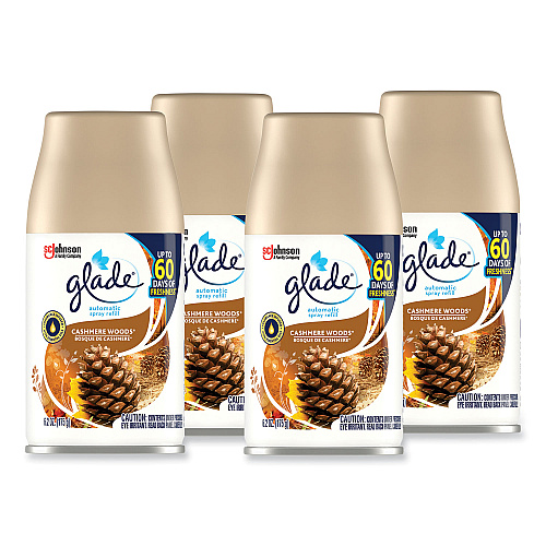 Glade Automatic Air Freshener, Cashmere Woods, 6.2 oz, 4/Carton (344757)