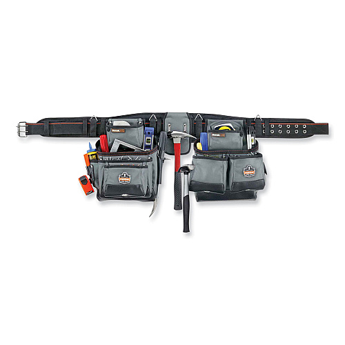 ergodyne Arsenal 5500 28-Pocket Synthetic Tool Rig, Fits Waist 40" to 54", Polyester, Gray (13602)