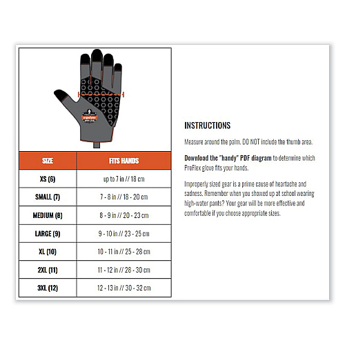 ergodyne ProFlex 860 Heavy Lifting Utility Gloves, Black, Small, Pair (17282)