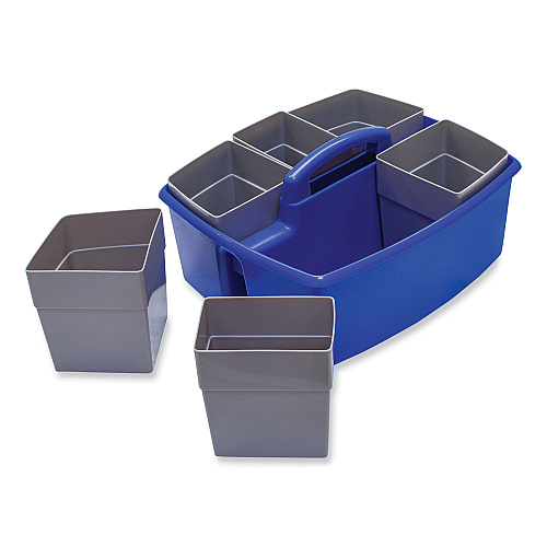 Storex Large Caddy with Sorting Cups, Blue, 2/Carton (00985U02C)