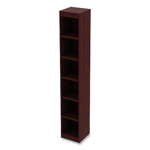 Alera Valencia Series Narrow Profile Bookcase, Six-Shelf, 11.81w x 11.81d x 71.73h, Mahogany (ALEVA67212MY)