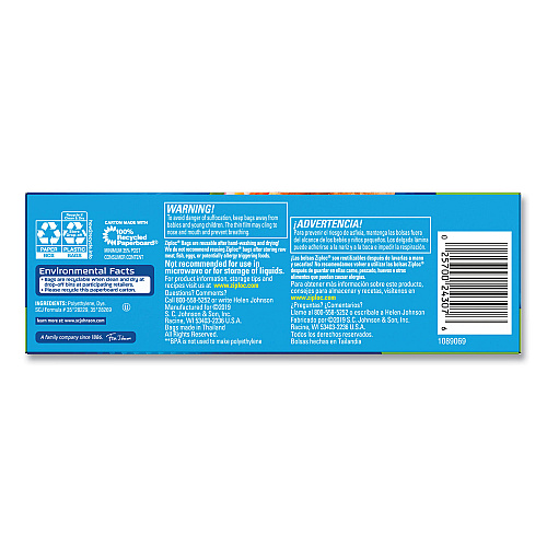 Ziploc Sandwich Seal Top Bags, XL Sandwich, 8" x 7", Clear, 30/Box (315880)