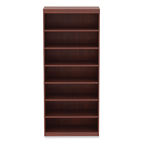 Alera Valencia Series Square Corner Bookcase, Seven-Shelf, 35.63w x 11.81d x 83.86h, Cherry (ALEVA78436MC)