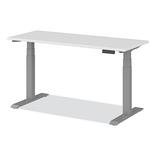 Alera AdaptivErgo Sit-Stand Three-Stage Electric Height-Adjustable Table with Memory Controls, 60 x 24 x 30" to 49", White (ALEHT3SAGBD)