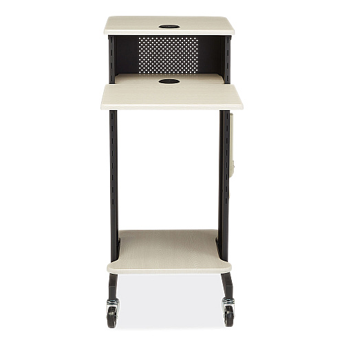 Oklahoma Sound Premium Presentation Cart, 4 Shelves, 18" x 30" x 40.5", Ivory/Black (PRC200)
