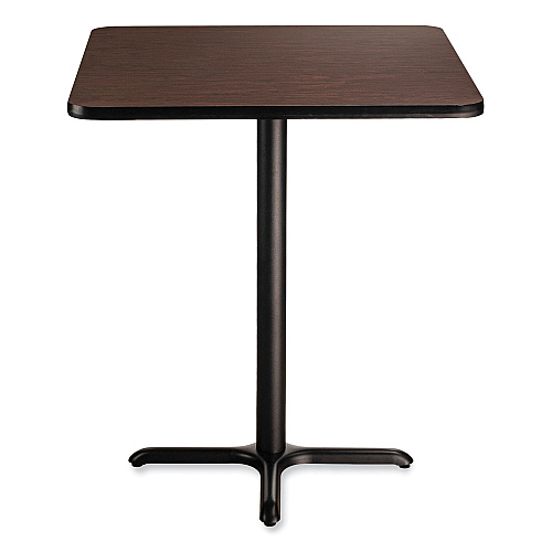 NPS Cafe Table, 36w x 36d x 42h, Square Top/X-Base, Mahogany Top, Black Base (CT33636XB1MY)