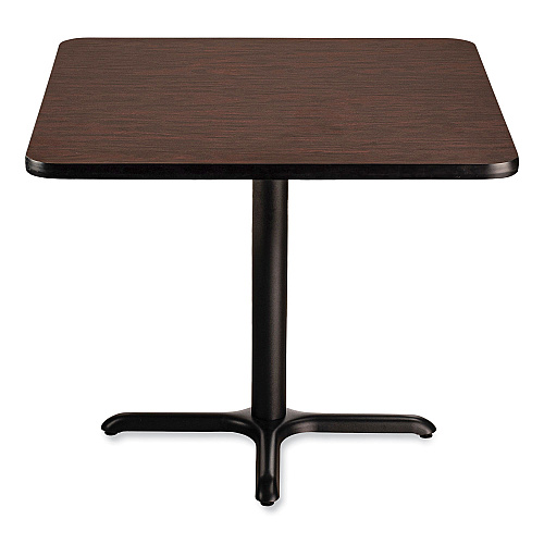 NPS Cafe Table, 36w x 36d x 30h, Square Top/X-Base, Mahogany Top, Black Base (CT33636XD1MY)