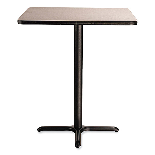 NPS Cafe Table, 36w x 36d x 30h, Square Top/X-Base, Gray Nebula Top, Black Base (CT33636XD1GY)