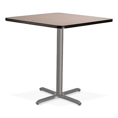 NPS Cafe Table, 36w x 36d x 36h, Square Top/X-Base, Gray Nebula Top, Gray Base (CG33636XC1GY)