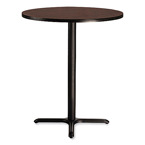 NPS Cafe Table, 36" Diameter x 42h, Round Top/X-Base, Mahogany Top, Black Base (CT13636XB1MY)