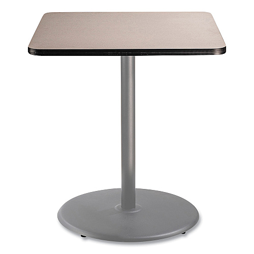 NPS Cafe Table, 36w x 36d x 42h, Square Top/Round Base, Gray Nebula Top, Gray Base (CG33636RB1GY)