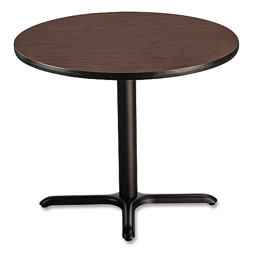 NPS Cafe Table, 36" Diameter x 30h, Round Top/X-Base, Mahogany Top, Black Base (CT13636XD1MY)