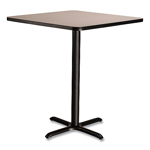 NPS Cafe Table, 36w x 36d x 42h, Square Top/X-Base, Gray Nebula Top, Black Base (CT33636XB1GY)