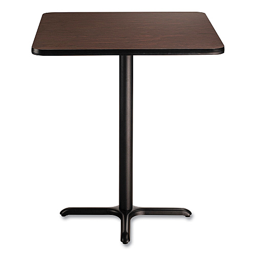 NPS Cafe Table, 36w x 36d x 30h, Square Top/X-Base, Mahogany Top, Black Base (CT33636XD1MY)
