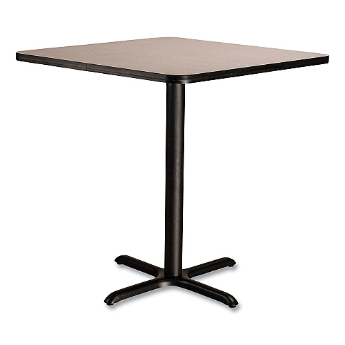 NPS Cafe Table, 36w x 36d x 36h, Square Top/X-Base, Gray Nebula Top, Black Base (CT33636XC1GY)