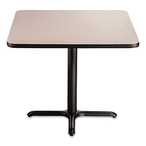 NPS Cafe Table, 36w x 36d x 30h, Square Top/X-Base, Gray Nebula Top, Black Base (CT33636XD1GY)