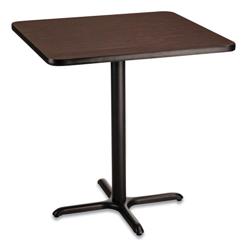 NPS Cafe Table, 36w x 36d x 36h, Square Top/X-Base, Mahogany