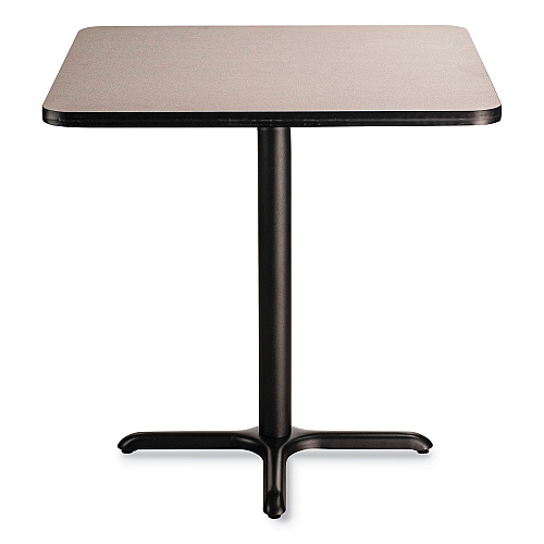 NPS Cafe Table, 36w x 36d x 36h, Square Top/X-Base, Gray Nebula Top, Black Base (CT33636XC1GY)