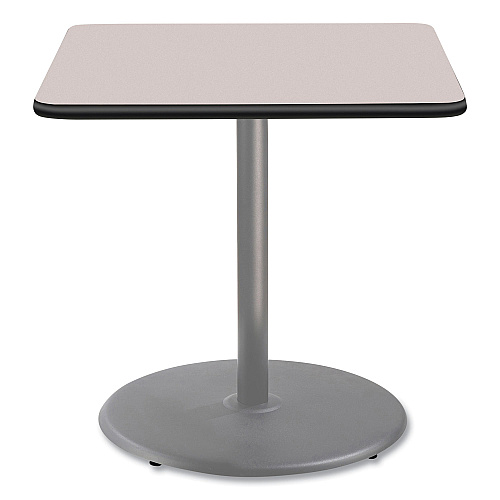 NPS Cafe Table, 36w x 36d x 36h, Square Top/Round Base, Gray Nebula Top, Gray Base (CG33636RC1GY)