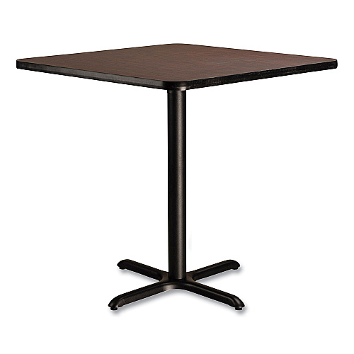 NPS Cafe Table, 36w x 36d x 36h, Square Top/X-Base, Mahogany Top, Black Base (CT33636XC1MY)