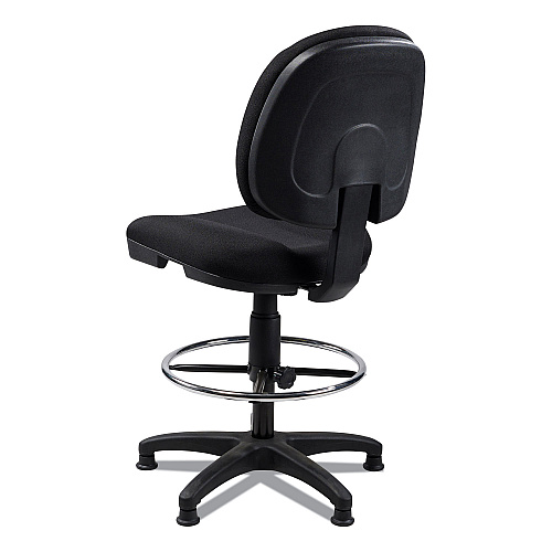 NPS Comfort Task Stool, Supports Up to 300 lb, 24.5" to 34.5" Seat Height, Black Seat, Black Back, Black Base (CTS)