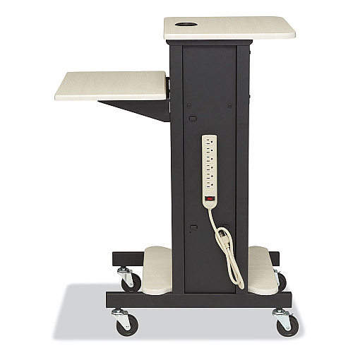 Oklahoma Sound Premium Presentation Cart, 4 Shelves, 18" x 30" x 40.5", Ivory/Black (PRC200)