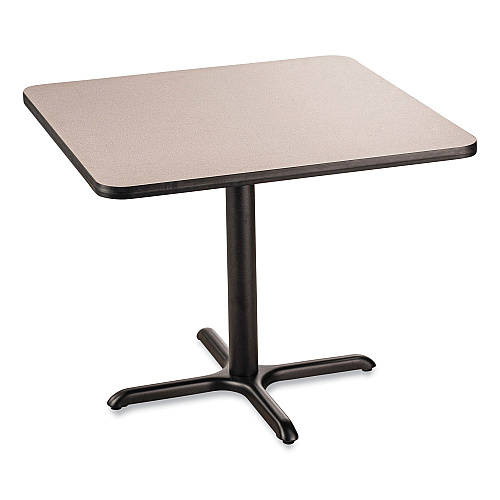 NPS Cafe Table, 36w x 36d x 30h, Square Top/X-Base, Gray Nebula Top, Black Base (CT33636XD1GY)
