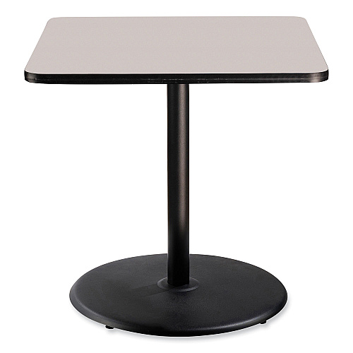 NPS Cafe Table, 36w x 36d x 36h, Square Top/Round Base, Gray Nebula Top, Black Base (CT33636RC1GY)