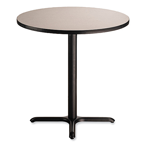 NPS Cafe Table, 36" Diameter x 36h, Round Top/X-Base, Gray Nebula Top, Black Base (CT13636XC1GY)