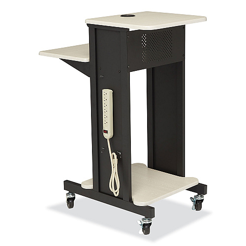 Oklahoma Sound Premium Presentation Cart, 4 Shelves, 18" x 30" x 40.5", Ivory/Black (PRC200)