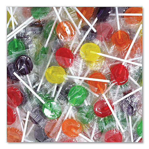 Office Snax Lick Stix Suckers, Randomly Assorted Flavors, 1.85 lb/Bag (00653)