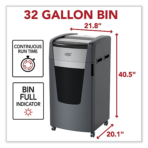 GBC Momentum X26-32 Micro-Cut P-4 Anti-Jam Shredder, 26 Manual Sheet Capacity (WSM177005)