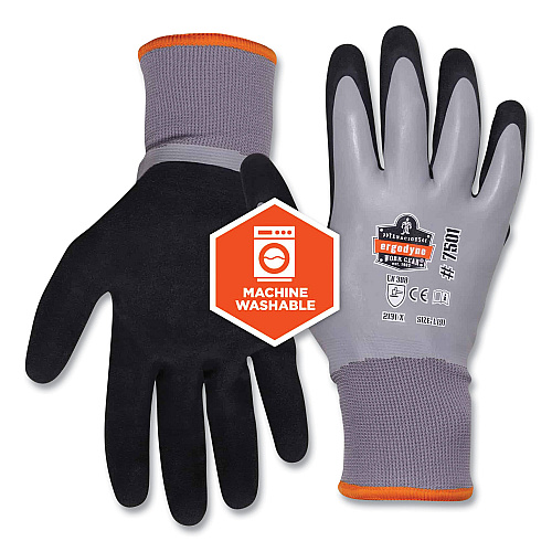 ergodyne ProFlex 7501 Coated Waterproof Winter Gloves, Gray, 2X-Large, Pair (17636)