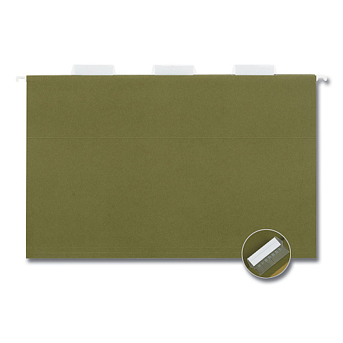 Universal Hanging File Folders, Legal Size, 1/5-Cut Tabs, Standard Green, 50/Carton (UNV34111)