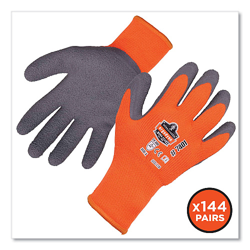 ergodyne ProFlex 7401-CASE Coated Lightweight Winter Gloves, Orange, X-Large, 144 Pairs/Carton (17895)