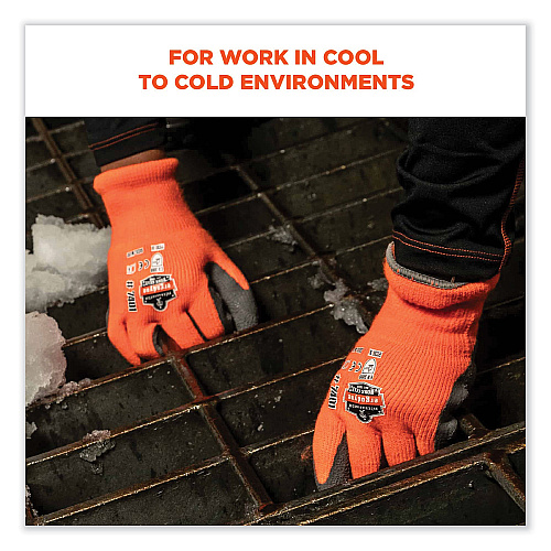 ergodyne ProFlex 7401-CASE Coated Lightweight Winter Gloves, Orange, X-Large, 144 Pairs/Carton (17895)