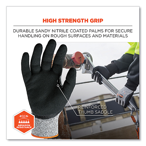 ergodyne ProFlex 7031-CASE ANSI A3 Nitrile-Coated CR Gloves, Gray, Small, 144 Pairs/Carton (17882)