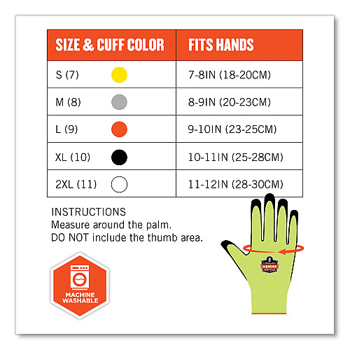 ergodyne ProFlex 7022-CASE ANSI A2 Coated CR Gloves DSX, Lime, X-Large, 144 Pairs/Carton (17875)