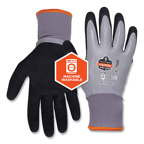 ergodyne ProFlex 7501-CASE Coated Waterproof Winter Gloves, Gray, Medium, 144 Pairs/Carton (17933)