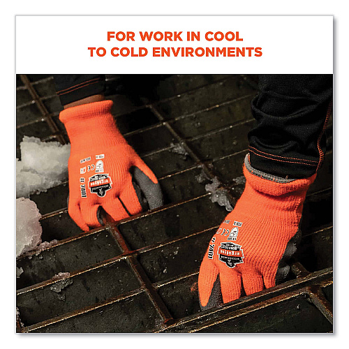 ergodyne ProFlex 7401-CASE Coated Lightweight Winter Gloves, Orange, Medium, 144 Pairs/Carton (17893)