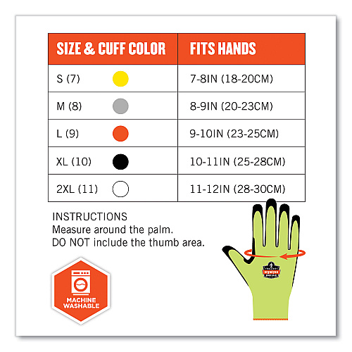 ergodyne ProFlex 7041 ANSI A4 Nitrile-Coated CR Gloves, Lime, 2X-Large, Pair (17816)