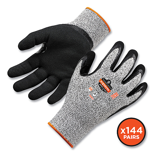 ergodyne ProFlex 7031-CASE ANSI A3 Nitrile-Coated CR Gloves, Gray, Medium, 144 Pairs/Carton (17883)