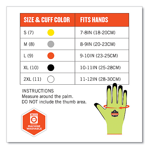 ergodyne ProFlex 7021-CASE Hi-Vis Nitrile Coated CR Gloves, Lime, Medium, 144 Pairs/Carton (17863)