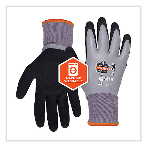 ergodyne ProFlex 7501-CASE Coated Waterproof Winter Gloves, Gray, Small, 144 Pairs/Carton (17932)