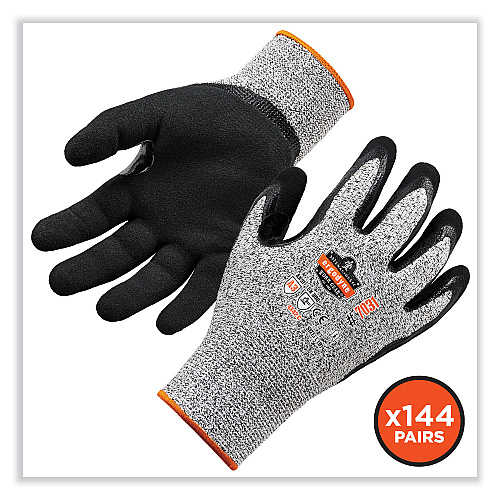 ergodyne ProFlex 7031-CASE ANSI A3 Nitrile-Coated CR Gloves, Gray, Small, 144 Pairs/Carton (17882)