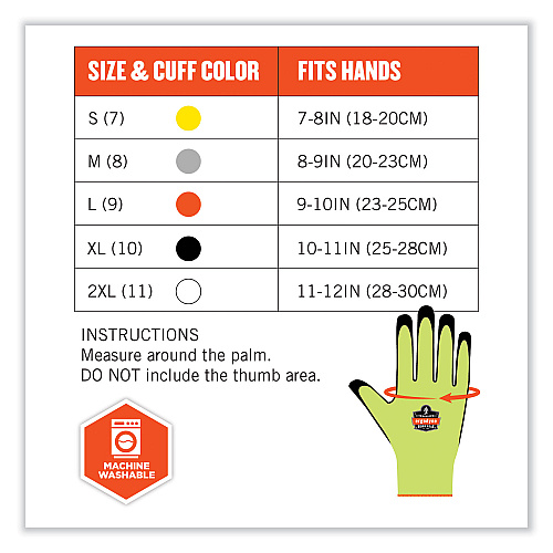 ergodyne ProFlex 7022 ANSI A2 Coated CR Gloves DSX, Lime, X-Large, Pair (17975)