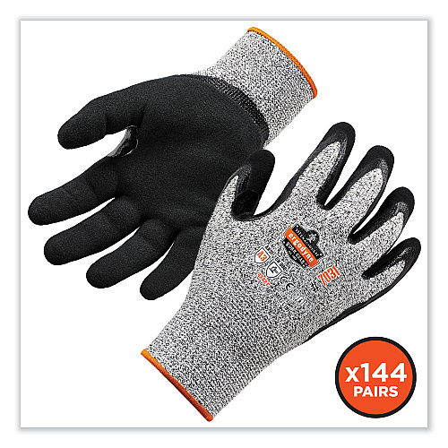 ergodyne ProFlex 7031-CASE ANSI A3 Nitrile-Coated CR Gloves, Gray, 2X-Large, 144 Pairs/Carton (17886)