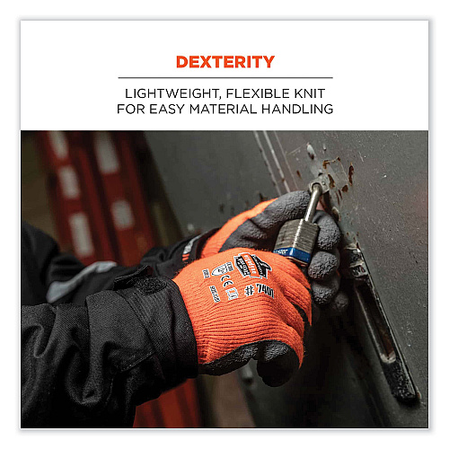 ergodyne ProFlex 7401-CASE Coated Lightweight Winter Gloves, Orange, 2X-Large, 144 Pairs/Carton (17896)