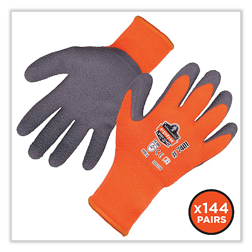 ergodyne ProFlex 7401-CASE Coated Lightweight Winter Gloves, Orange, Medium, 144 Pairs/Carton (17893)